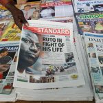 Newspapers displayed at a stand in Kenya. Auctioneers have flooded local dailies with loan defaults on the rise.
