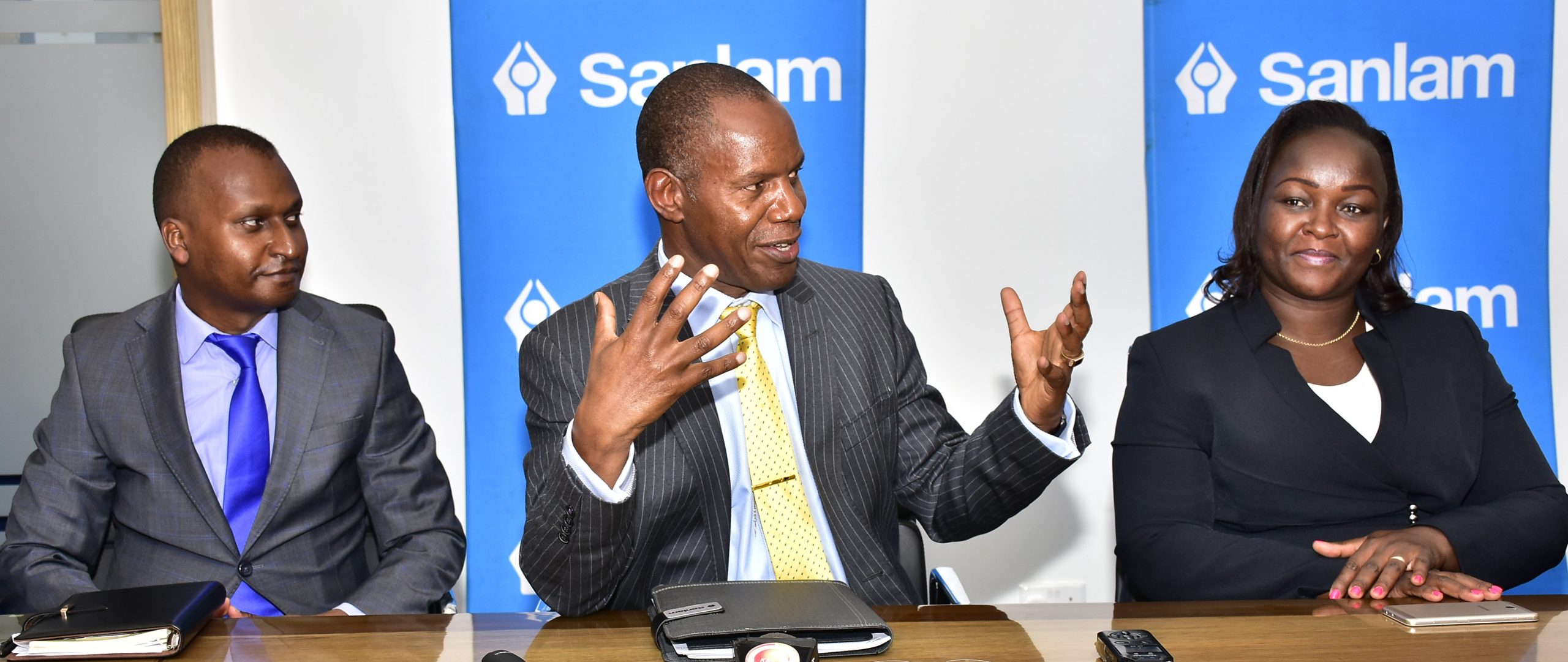 Sanlam Kenya Group CEO Patrick Tumbo at a past briefing. The firm closed the 2020 full financial year on a Ksh78 million after-tax loss representing a decline from the prior-year after-tax profit of Ksh114 million.