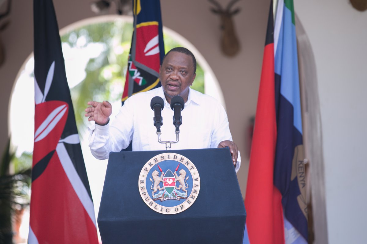 President Uhuru Kenyatta delivering a past address. He has urged Kenyans to maintain strict compliance with Covid-19 protocols.