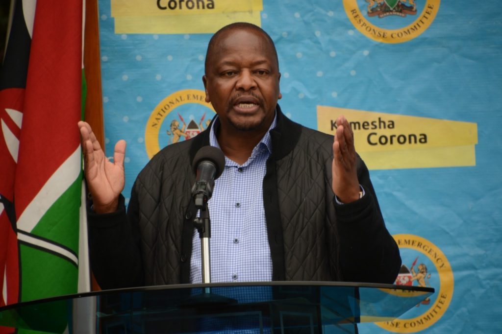 The directive restricting entry for travelers from India was announced by Health Cabinet Secretary Mutahi Kagwe.