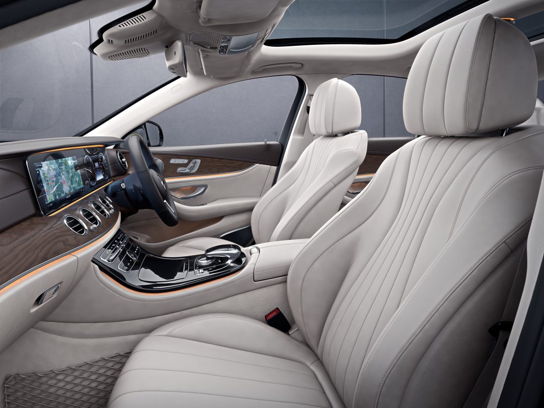 Inside the Mercedes Benz E-Class. Sold by DT Dobie, the brand posted a strong performance in Q1 2020 even as luxury car sales in the industry fell significantly.