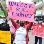 Protesters on the streets of Nairobi call for the easing of lockdown restrictions on March 31, 2021. The Kenya National Chamber of Commerce and Industry (KNCCI) has separately called for fresh stimulus and tax cuts to cushion Kenyans.