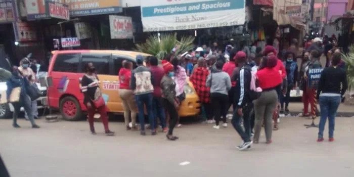 A group in the Nairobi CBD pictured during a past supposed promotion. 