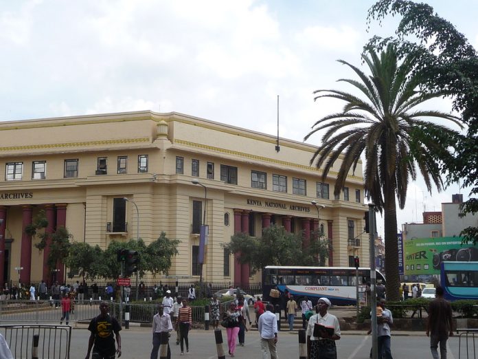 A view of the Kenya National Archives building along Moi Avenue in Nairobi. It is among the most popular spots for organized scammers in the city. [Photo/ Nairobi Journal]