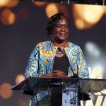 ICT Ministry Principal Secretary Esther Koimett speaks at the Kuza 2021 Broadcasting Awards gala on May 21, 2021. She stated that ensuring quality, clean content was not just the government's responsibility. [Photo/ CA]