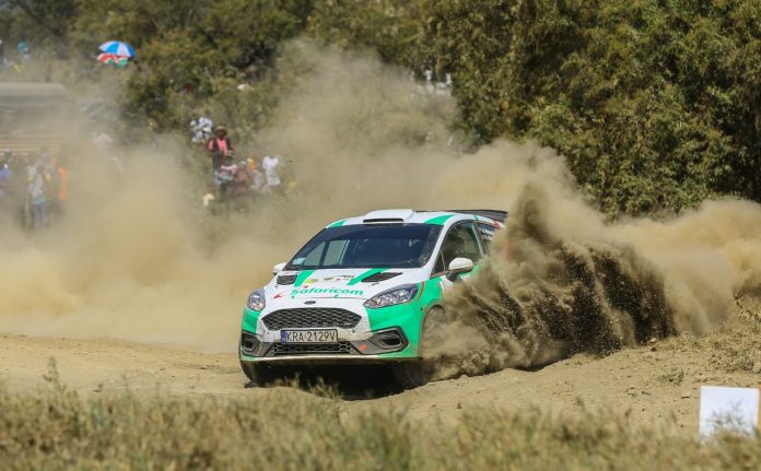 Jeremy Wahome, 22, of the FIA Rally Star Programme, in action during the World Rally Championship (WRC) Safari Rally in Naivasha.