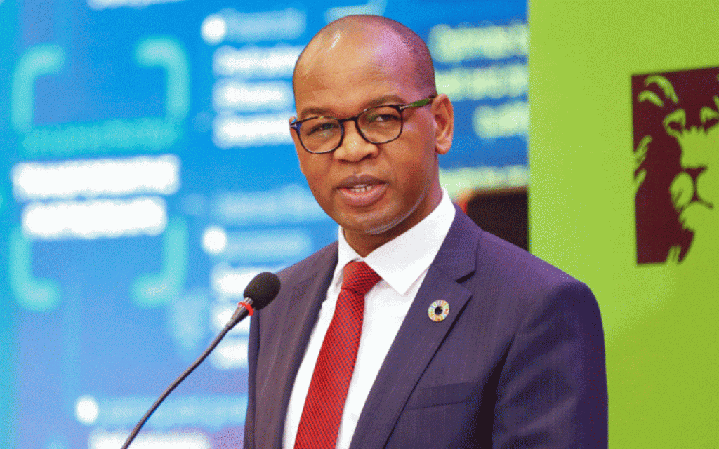KCB Bank CEO and Managing Director Joshua Oigara speaking at a past forum. He highlighted the award for Digital Banking from Think Business as evidence of the firm's focus on innovative solutions. [Photo/ People Daily]