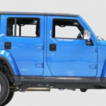 The Mobius 3 in blue. Mobius Motors was founded by Joel Jackson with the aim of creating a mass-market SUV 'made in Africa, for Africa'.