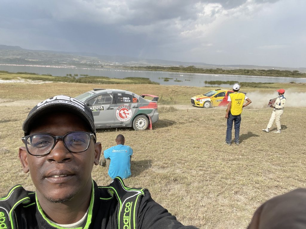 Nzioka Waita takes a selfie at the site where his vehicle experienced gearbox failure on June 24, 2021.