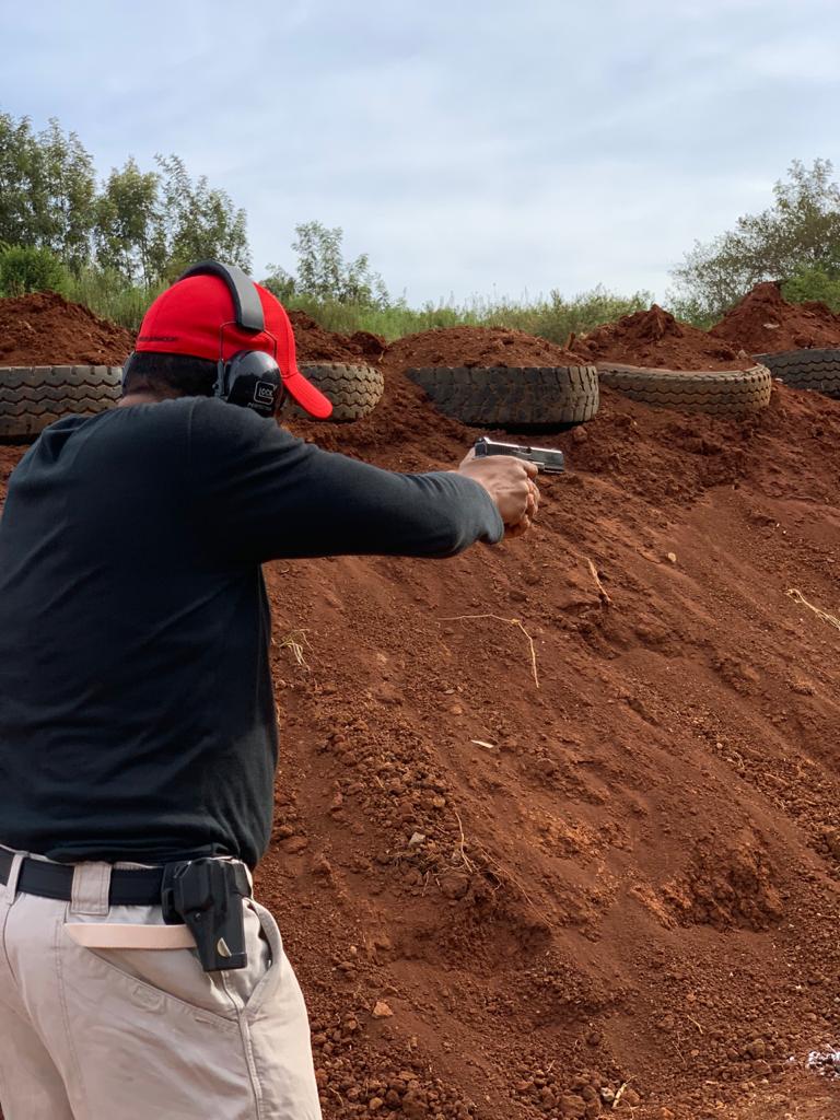 Sharp shooter Abdulhakim Daud representing Mombasa at a recent competition at the Kirigiti range. NGAO promotes shooting as a sport in the country. [Photo/ NGAO-Kenya]