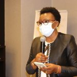 ChildFund Kenya Country Director Mrs Alice Anukur speaking at the launch of the Tuchanuke Online Child Protection Project