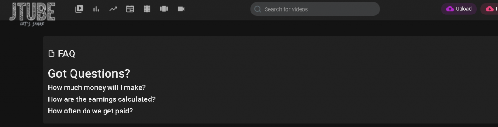 JTube's FAQ section fails to answer important questions on how and when creators on the platform get paid. [Photo /JTube]