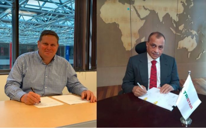 Steve Hoffman (left), Chevron Brands International Officer and Eugene Mayne (right), Tristar Group CEO signing the BBDA agreement. Steve Hoffman (left), Chevron Brands International Officer and Eugene Mayne (right), Tristar Group CEO signing the BBDA agreement.