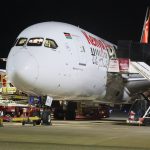 A Kenya Airways plane at Mombasa International Airport before starting a direct cargo flight to Shajara Airport, UAE on November 25, 2020.