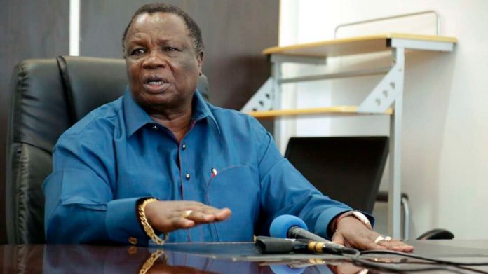 COTU Secretary General Francis Atwoli addresses journalists at his Tom Mboya Labour College office in Kisumu after holding a consultative meeting with a section of health workers leaders on February 6, 2021. [Photo /Tonny Omondi/NMG]