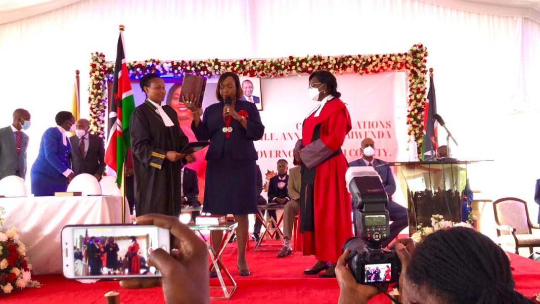 Ann Kananu takes her oath of office when she was sworn in as Governor of Nairobi on November 16, 2021. [Photo/ Courtesy]