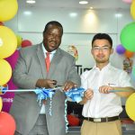 StarTimes Media has inaugurated its 4th business hall in Nairobi at Solar House within the central business district. The event was graced by Consumers Federation of Kenya Secretary General Mr. Stephen Mutoro (left) accompanied by the Deputy Marketing Director Mr. Terry Liu (Right).