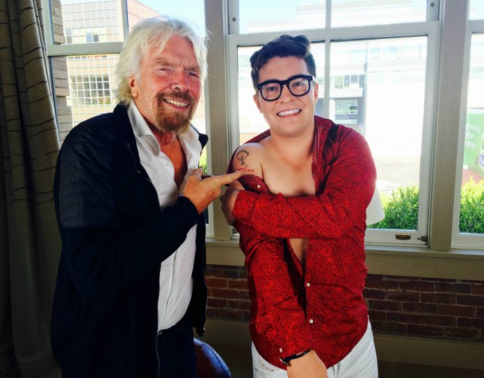 Sir Richard Branson pictured with Unfiltered co-founder Jack Millar (r). Millar was one of New Zealand's most recognizable young tech entrepreneurs. [Photo/ NZBusiness]