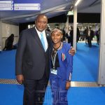 President Uhuru Kenyatta pictured with environmentalist Elizabeth Wathuti at the ongoing COP26 summit in Edinburgh, Scotland.