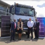 Stanbic Bank Kenya Head of Engineering, Catherine Muraga (First left), General Manager Mercedes Benz and Volkswagen - DT Dobie Kenya, Roy Kyalo(Far Right), Stanbic Bank Kenya Head of Vehicle and Asset Finance, Kimani Njagi (Far Left) and Business Development Director Mercedes Benz-DT Dobie Kenya, Dale Slee, (First Right) during the signing of the Memorandum of Understanding (MOU) between Stanbic Bank Kenya and DT Dobie Kenya.