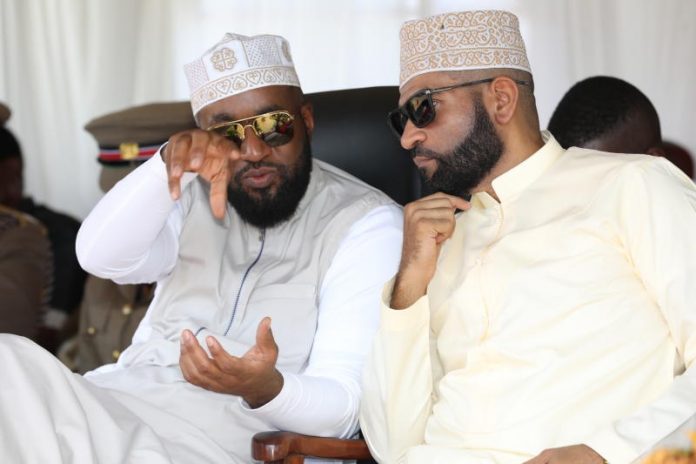 Mombasa Governor Ali Hassan Joho (l) with Mvita MP Abdulswamad Nassir at a past function. Nassir wants to succeed Joho as Governor. [Photo/ Courtesy]