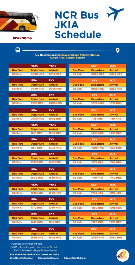 NCR JKIA schedule