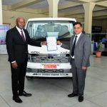 (Left) Dr. Kennedy Nyakomitta, General Manager Asset Finance DTB and Kamal Rohira, TATA Africa Holdings Kenya Limited Head of Auto - Business (Right) displaying the MOU signed at Tata Holdings.