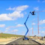 Ongoing installation of streetlights at the Phase One of the Konza Technopolis horizontal streetscapes infrastructure.