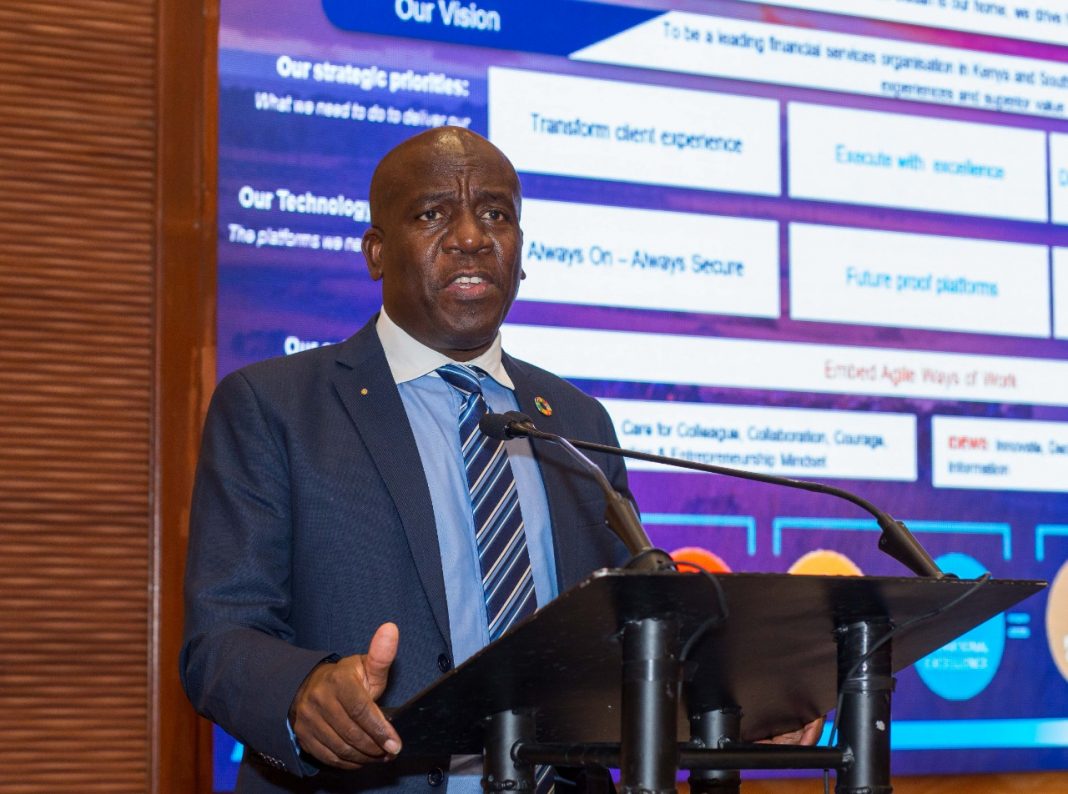 Stanbic Holdings Plc CEO Charles Mudiwa speaks at an event held at Serena Hotel, Nairobi on March3, 2022 to announce the firm's 2021 results. [Photo/ @StanbicKE]