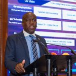 Stanbic Holdings Plc CEO Charles Mudiwa speaks at an event held at Serena Hotel, Nairobi on March3, 2022 to announce the firm's 2021 results. [Photo/ @StanbicKE]