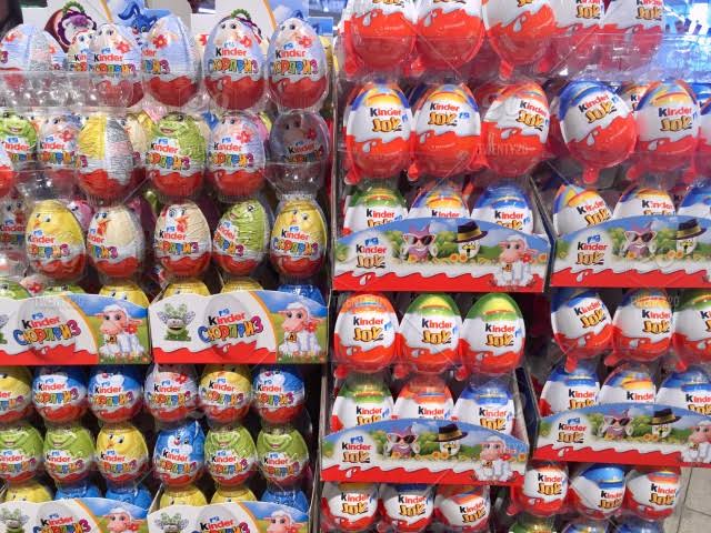 Kinder Joy products on a supermarket shelf. The snacks are popular with children in Kenya. [Photo/ Twenty20]