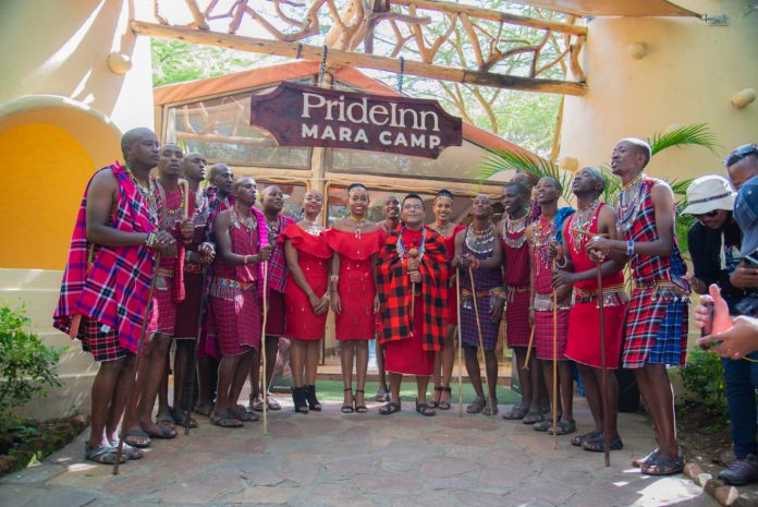 PrideInn Hotels Group Managing Director Hasnain Noorani (Centre) during the launch of the PrideInn Mara Camp. [Photo/ Capital]