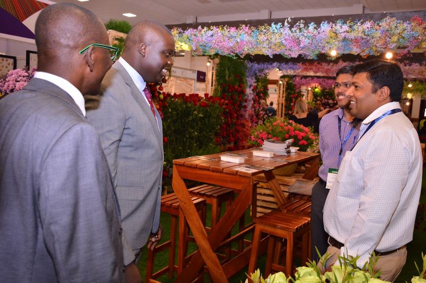 David Osiany, Chief Administrative Secretary for the Ministry of Industrialization, Trade & Enterprise Development visiting at the exhibition stands during this year’s The International Floriculture Trade Expo, IFTEX.