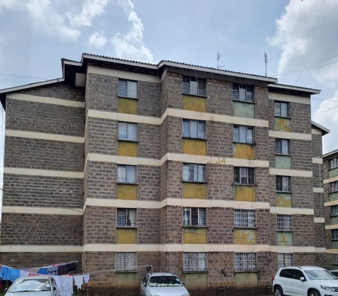 Apartments in Nyayo Highrise Estate, Nairobi. It is an example of a Tenant Purchase Scheme ran by the National Housing Corporation (NHC), a parastatal. [Photo/ Jacob Muriungi]