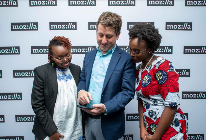 From left: Eunice Kilonzo - Manager, Content Generation at Safaricom PLC, Matt Koidin - Vice President of Pocket, Mozilla and Dr Njoki Chege - Director, Innovation Centre at Aga Khan University during the launch.