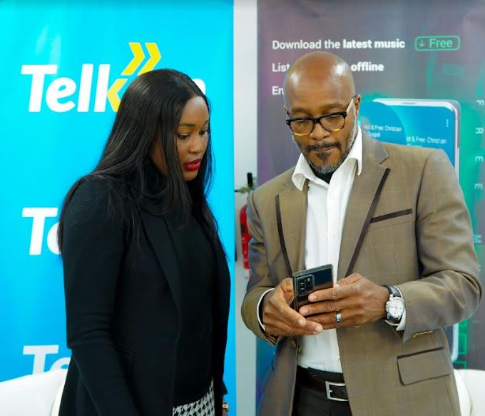 Martha Huro MD E.A Boomplay and Eric Achola Marketing Director Telkom