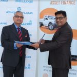 Ameet Shroff, Managing Director Deluxe Trucks & Buses E.A. Ltd and Vinay Rathi, Managing Director Bank of Baroda, Kenya during the the signing of a financing agreement between Deluxe Trucks and Bank of Baroda. Deluxe Trucks & Buses E.A. Ltd are the sole authorized distributors for the full range of Ashok Leyland Trucks and Buses
