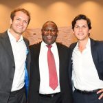 Equity Bank CEO James Mwangi shares a moment in 2016 with former Jumia Kenya MD Sam Chappatte (Left) and Juan Seco (Right). [Photo/ Soko Directory]