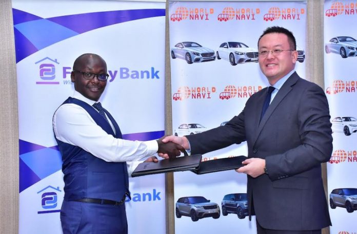 Family Bank CFO Stephen Karumbi signs an asset finance deal with World Navi Managing Director Yoshifumi Sawada that will see customers access up to 80 per cent asset financing for direct importation of quality second-hand vehicles from Japan, Thailand, Singapore and South Africa.