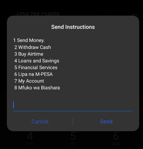 Options available via the M-Pesa USSD code *334#. [Photo/ Gadgets Africa]
