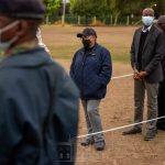 First Lady Margaret Kenyatta queues as she waits to vote at St Mary's School polling station in Lavington, Dagoretti North Constituency in Nairobi City County. [Photo/ @StateHouse Kenya]