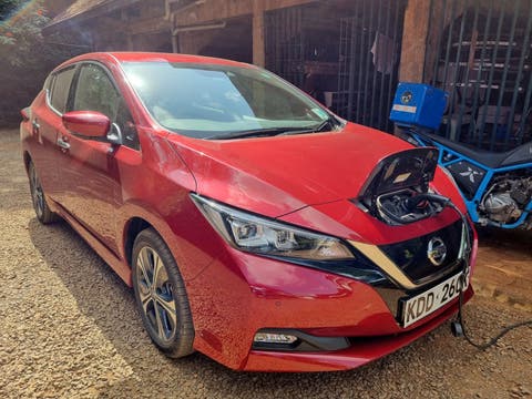 A 62 kWh Nissan Leaf e+ Tekna imported from the UK to Kenya by Tim Morton in 2021. Ownership of Electric Vehicles in Kenya is growing. [Photo/ CleanTechnica]