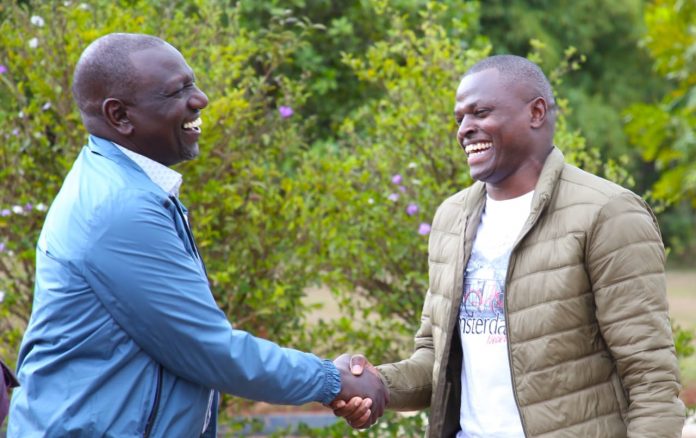 Ndindi Nyoro pictured with President-elect William Ruto. With its 50.1% stake, the Government retains control of Kenya Power. Nyoro is now the largest individual shareholder in the power utility. [Photo/ Ndindi Nyoro]