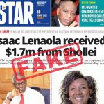 The Star also flagged the image as fake, saying that it did not originate from them.