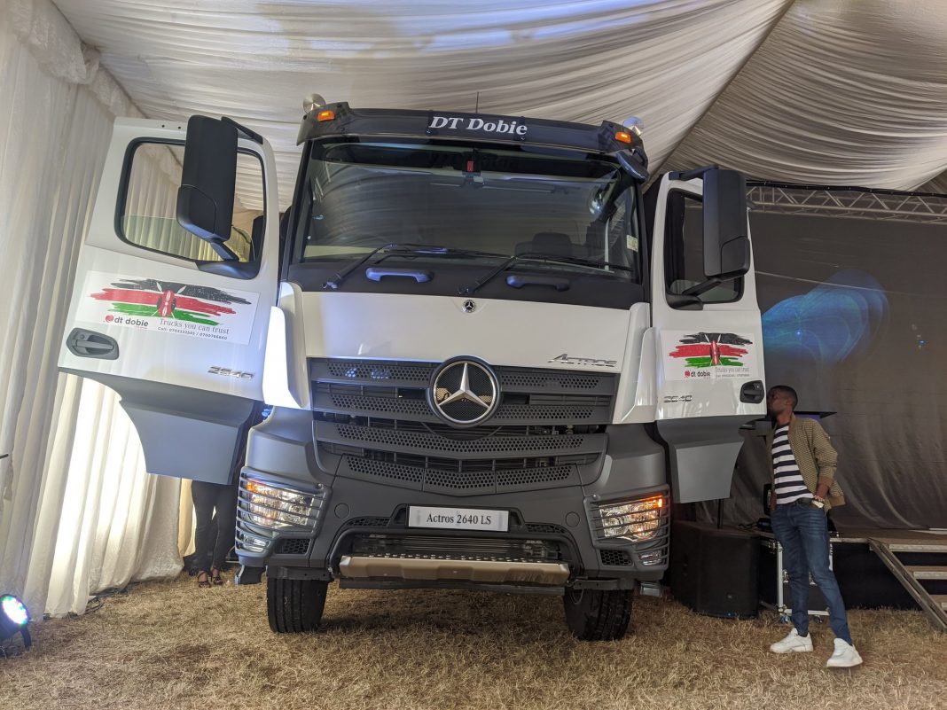 The locally assembled models included the Mercedes-Benz Actros 3340S and Mercedes Benz 2640LS with air suspension. [Photo/ DT Dobie Kenya]