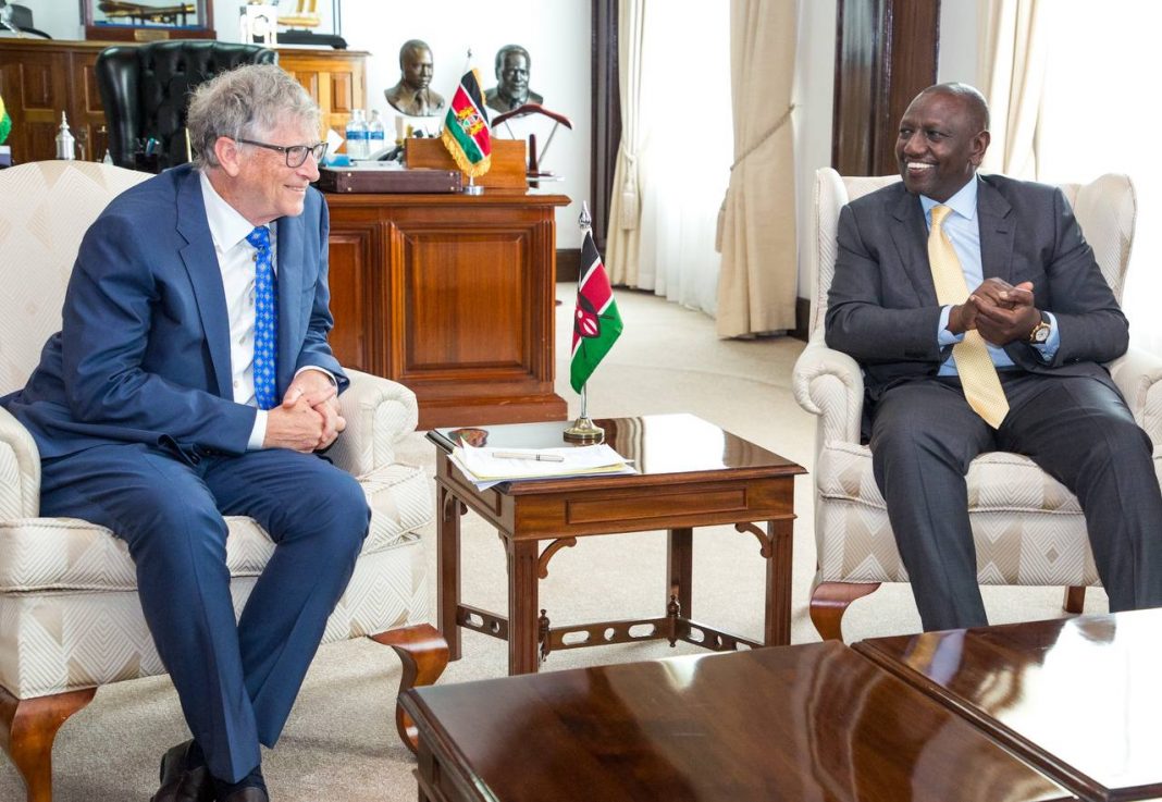 Gates has been in Kenya on a two-day trip with a raft of engagements scheduled, mostly focused on the programs backed by his foundation in Kenya and the region at large. [Photo/ @WilliamsRuto]