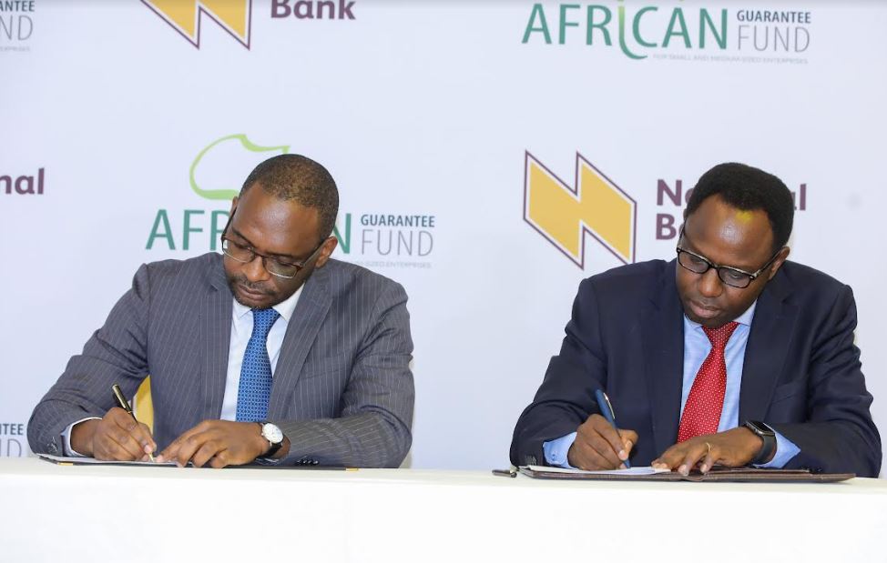 Managing Director, National Bank Kenya, Peter Kioko (RIGHT) and Group Chief Executive Officer, African Guarantee Fund, Jules Ngankam