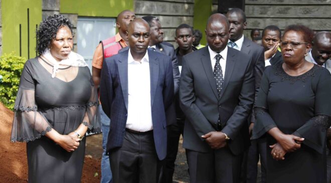 Anthony Ng'ang'a Mwaura pictured next to President William Ruto at a past function. The businessman, who primarily runs construction companies, is considered a close ally of Ruto. [Photo/ Twitter]