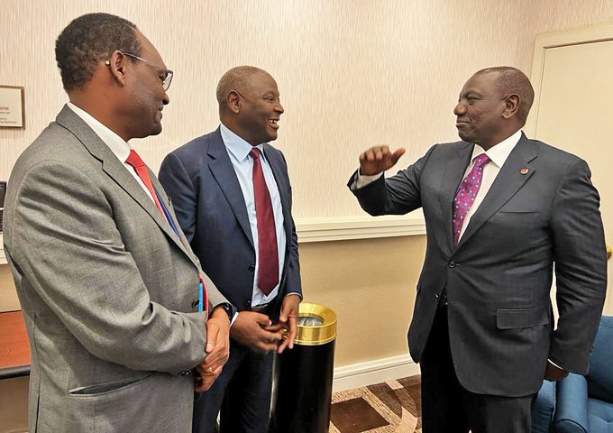 President William Ruto engages Equity Group CEO Dr. James Mwangi at a past forum. The Equity CEO is among those appointed to the steering committee on drought response.