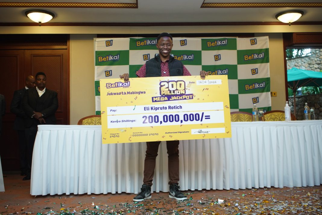 Rotich was unveiled as the jackpot winner at a colourful ceremony hosted by Betika at a city hotel on Friday, December 16th. 